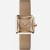 Gold watch with silk strap