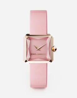 Gold watch with silk strap