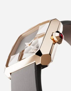 Gold watch with silk strap