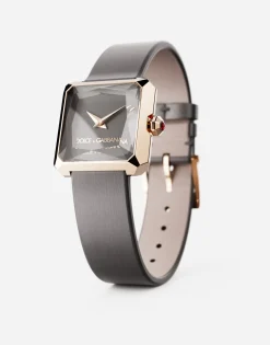 Gold watch with silk strap