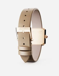 Gold watch with silk strap