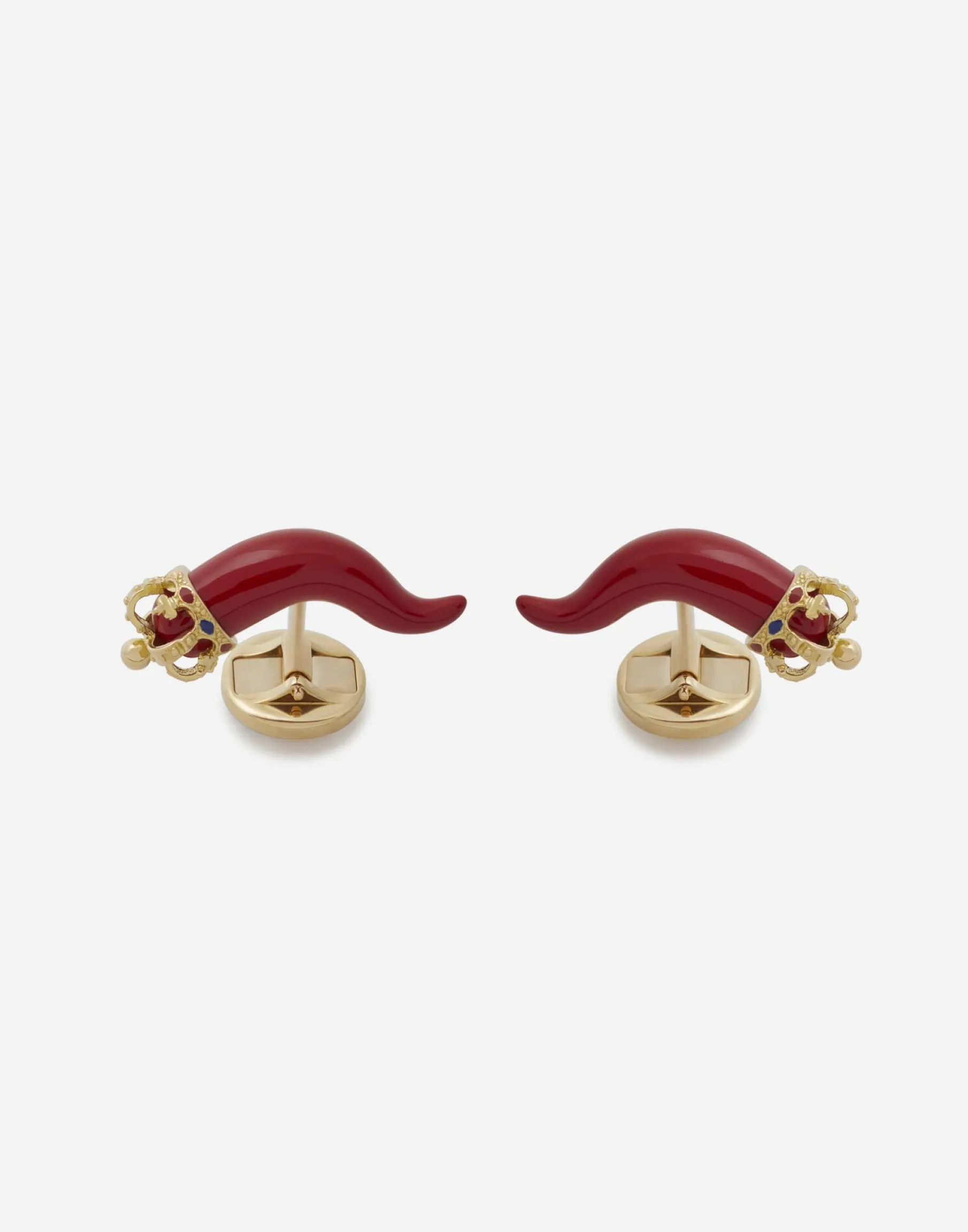 Good luck cufflinks in enamelled yellow gold