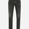 Gray wash skinny stretch jeans