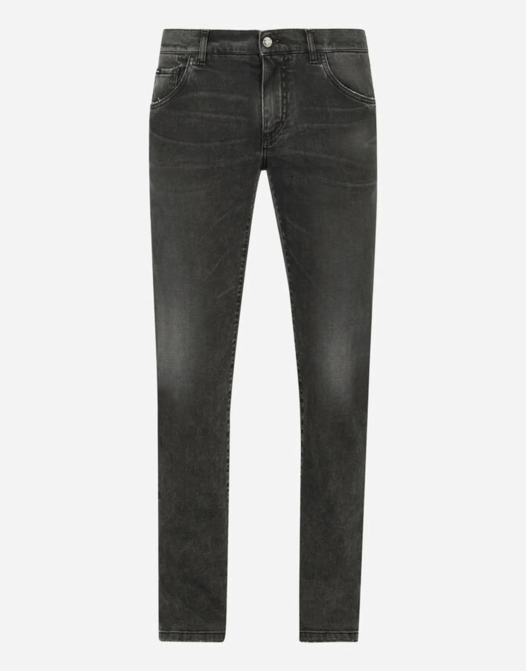 Gray wash skinny stretch jeans