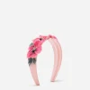 Headband with floral chiffon application