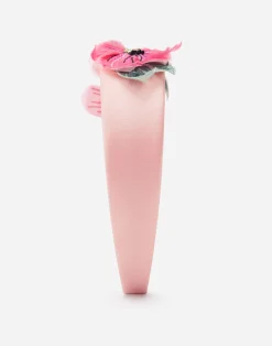 Headband with floral chiffon application