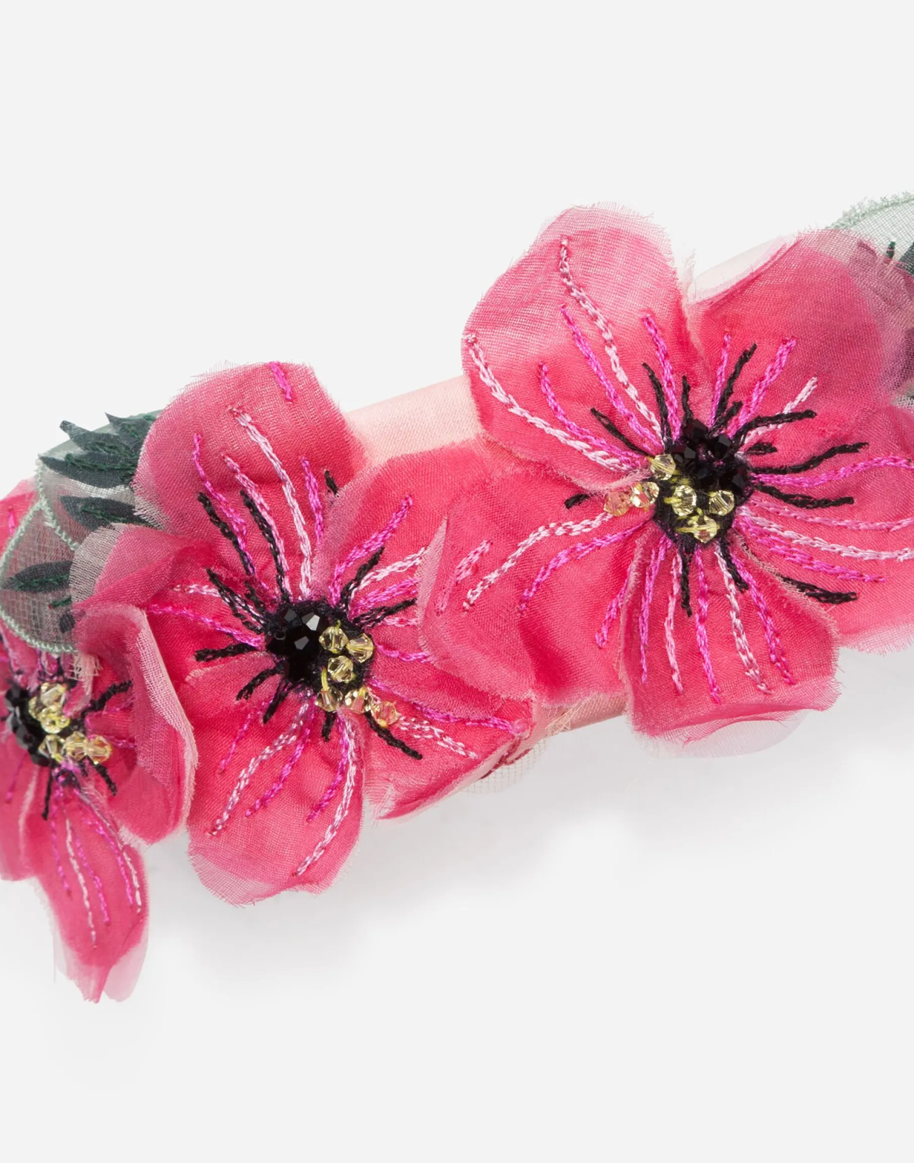 Headband with floral chiffon application