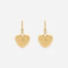 Heart drop earrings with DG logo