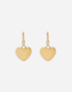 Heart drop earrings with DG logo