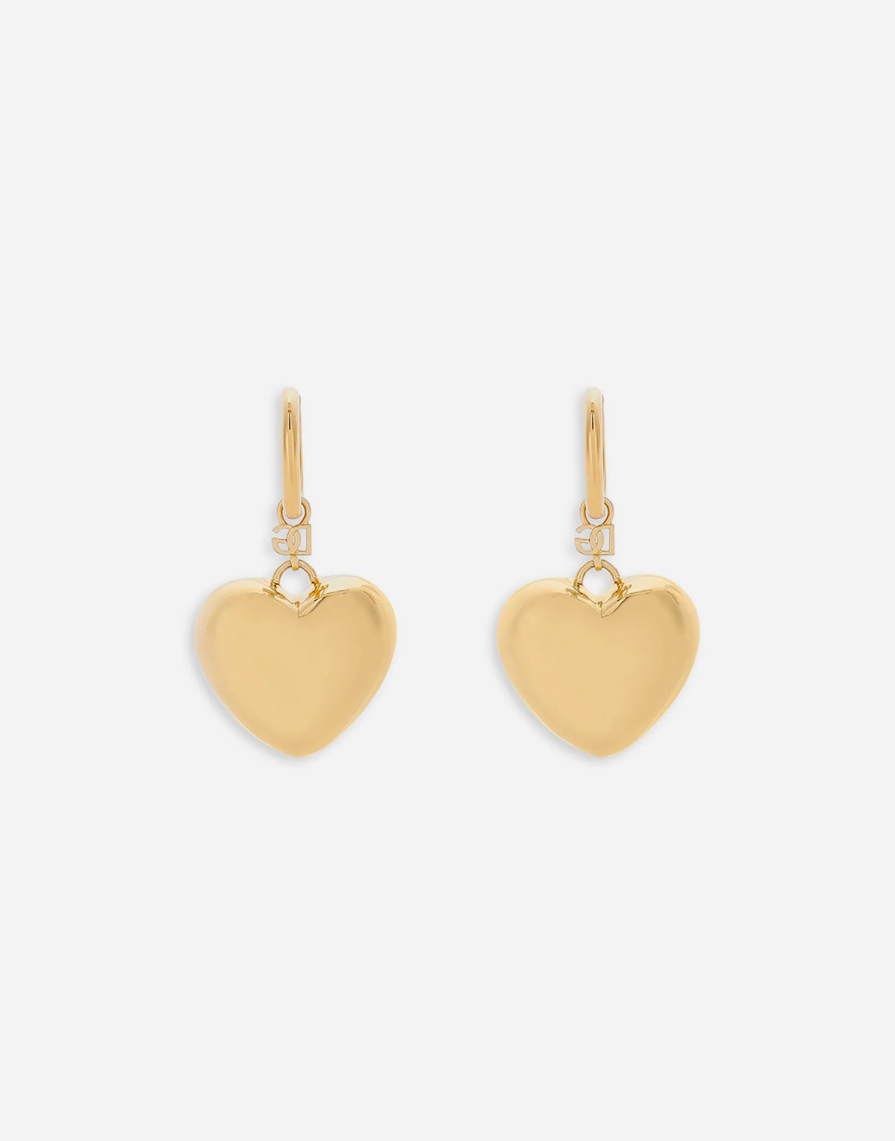Heart drop earrings with DG logo