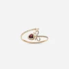Heart yellow gold bracelet with heart, bow and pearl