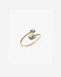 Heritage yellow gold bracelet with acquamarine and yellow sapphire