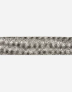 High-waist crystal mesh belt