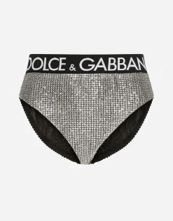 High-waisted briefs with branded elastic