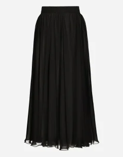 High-waisted chiffon circle skirt