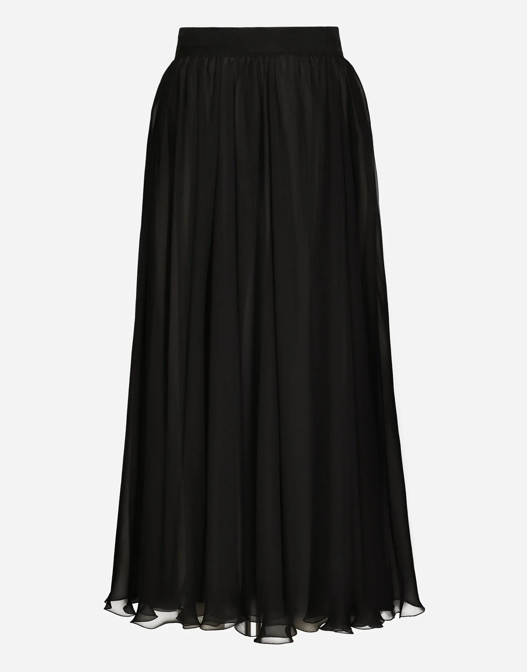 High-waisted chiffon circle skirt