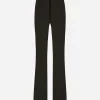 High-waisted flared chiffon pants