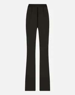 High-waisted flared chiffon pants