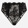 High-waisted lace briefs