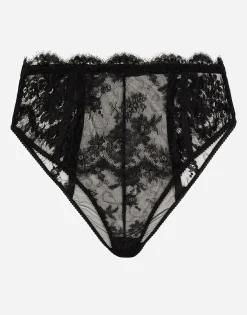 High-waisted lace briefs