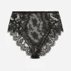 High-waisted lace briefs