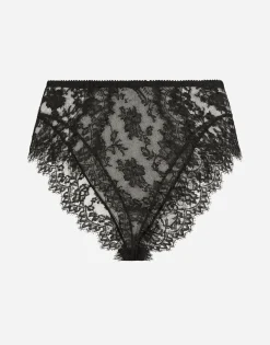 High-waisted lace briefs