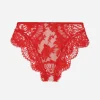 High-waisted lace briefs