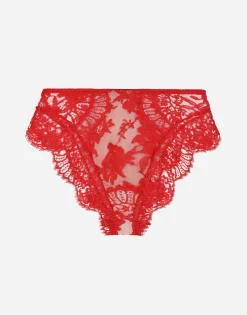 High-waisted lace briefs