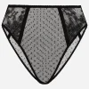 High-waisted lace briefs