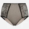 High-waisted lace briefs