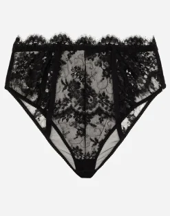 High-waisted lace briefs