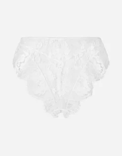 High-waisted lace briefs