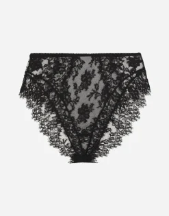 High-waisted lace briefs