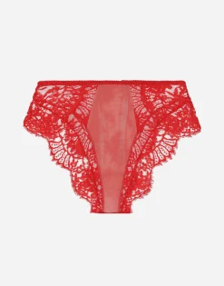 High-waisted lace briefs