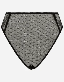 High-waisted lace briefs