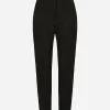 High-waisted ornamental jacquard pants