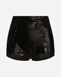 High-waisted sequined briefs