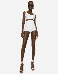High-waisted shaper panties in jacquard and satin