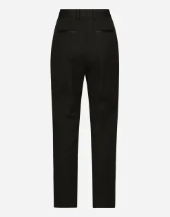 High-waisted wool gabardine cigarette pants