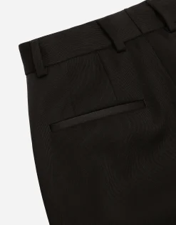 High-waisted wool gabardine cigarette pants