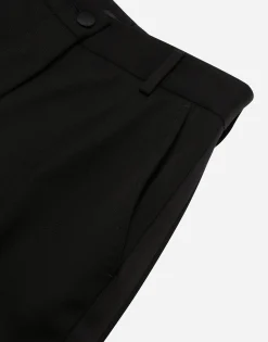 High-waisted wool gabardine cigarette pants