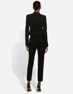 High-waisted wool pants