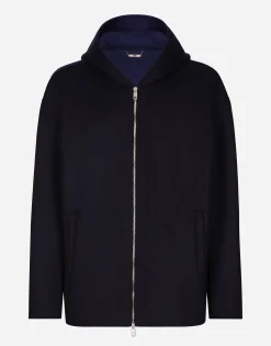 Hooded cashmere jacket
