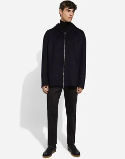 Hooded cashmere jacket