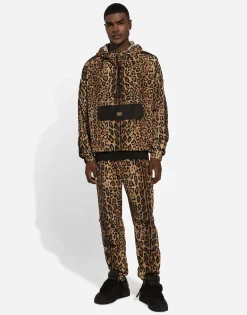 Hooded jacket with leopard-print Crespo