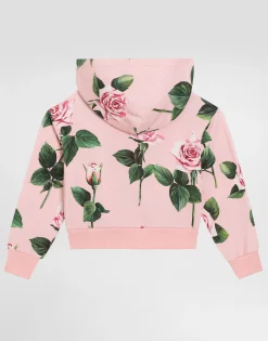 Hoodie with rose print