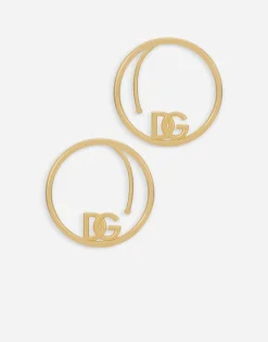 Hoop earrings with DG logo
