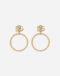 Hoop earrings with DG logo