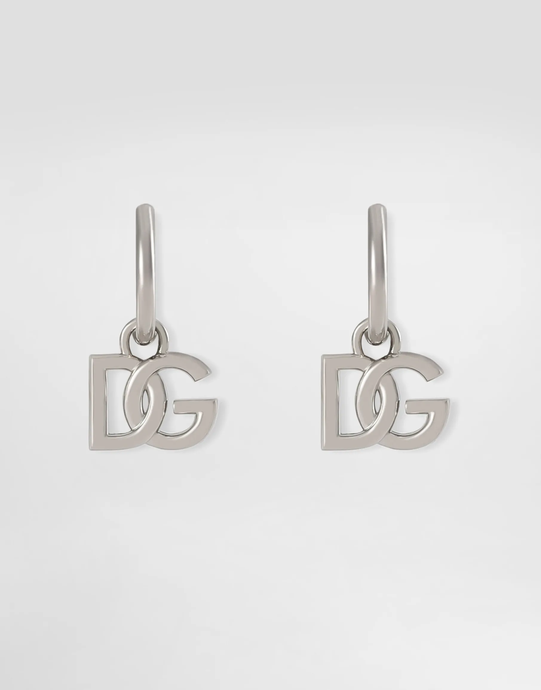 Hoop earrings with DG logo pendants