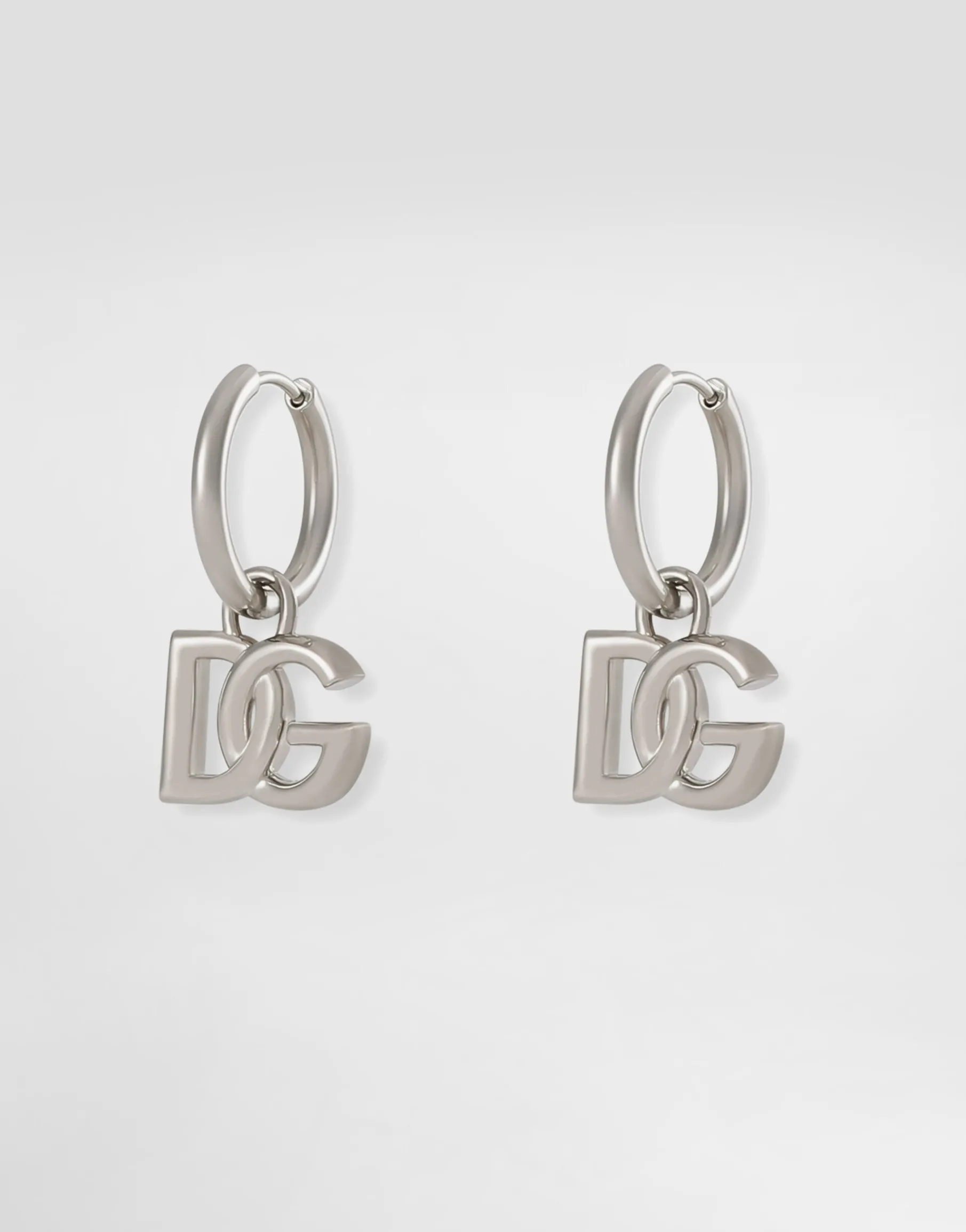 Hoop earrings with DG logo pendants